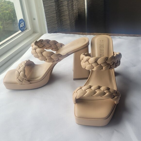 Braided Strap Chunky Heel-Slide On‎ Sandal - Picture 2 of 4